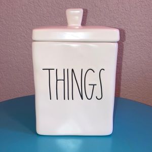 Rae Dunn “Things” Cube Storage Container